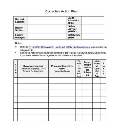 FREE 14+ Sample Corrective Action Plan Templates in PDF | MS Word