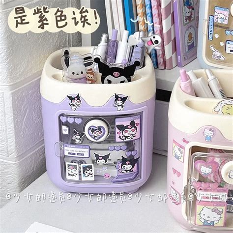 Sanrio Kawaii Kuromi Pen Holder Desktop My Melody Cinnamoroll Diy ...