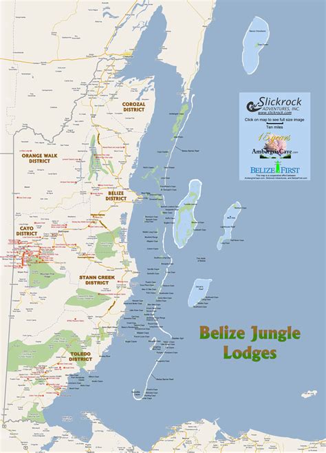 Belize Jungle Lodges Map, Ecotourism