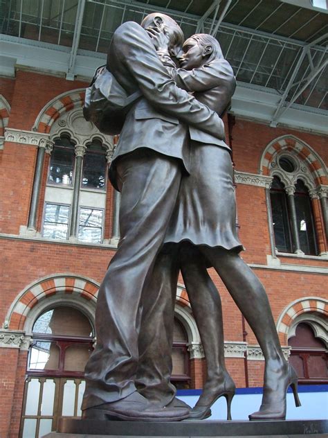 The Meeting Place Statue, St Pancras Station, London. | Flickr