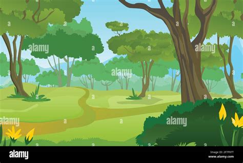 Forest background, wood land vector illustration Stock Vector Image ...