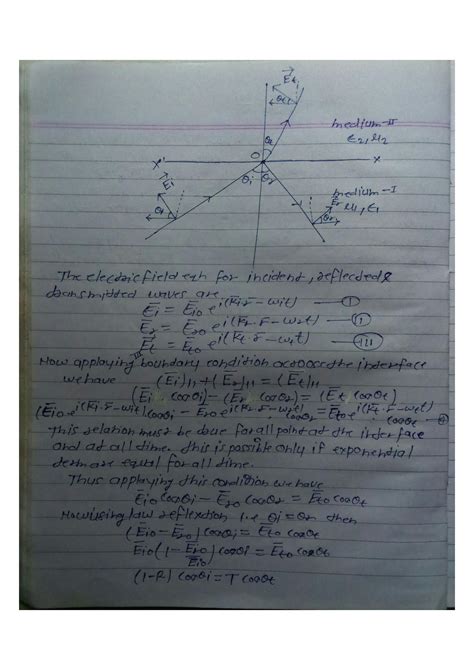 SOLUTION: Fresnel's equation for electromagnetic wave, study notes ...