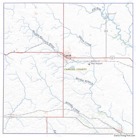 Map of Carroll County, Iowa