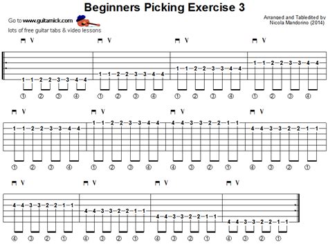 BEGINNERS PICKING GUITAR EXERCISE 3 - GuitarNick.com