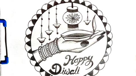 Diwali Special pencil Drawing| Rangoli Design Drawing For Diwali ...