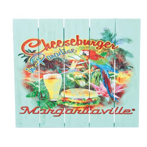 Margaritaville Cheeseburger in Paradise Outdoor Wall Art Sign PSSR114-MV-1 | Wall art sign ...