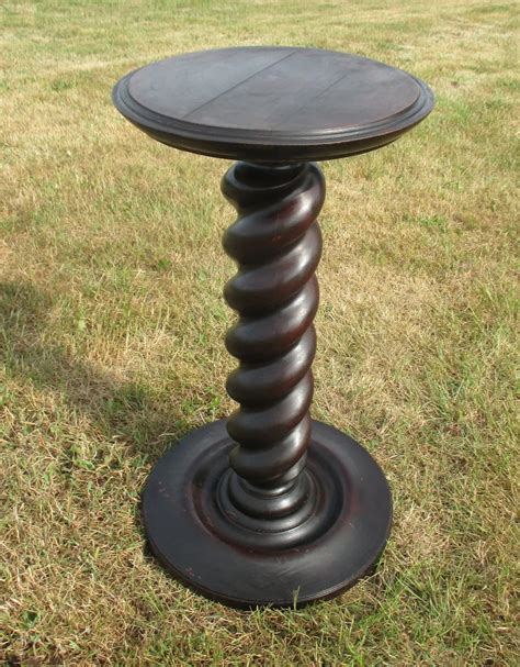 Vintage Carved wood Barley Twist Pedestal Display Table Plant Stand 24.8″ – Haute Juice