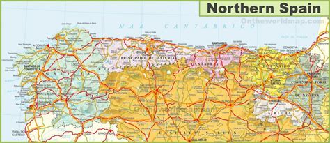 Map of northern Spain - Map of northern Spain with cities (Southern ...