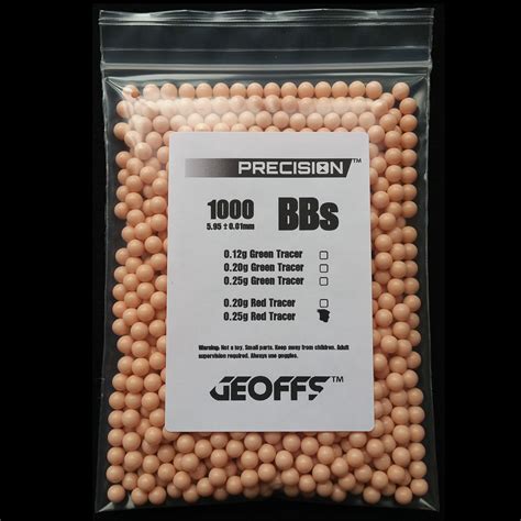 GEOFFS™ PRECISION™ BBs 0.25g 1000 Red Tracer – Outdoor and Tactical