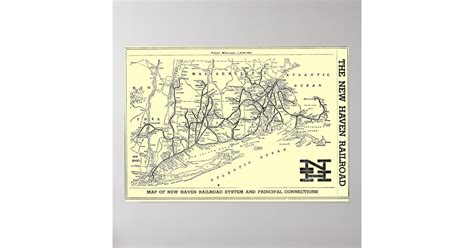 New Haven Railroad 1956 Map Poster | Zazzle