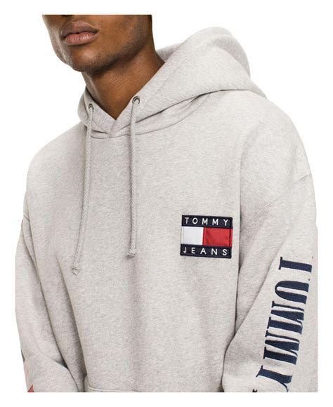 Tommy Hilfiger Denim Tommy Jeans 90's Logo Hooded Sweatshirt in Gray for Men - Lyst