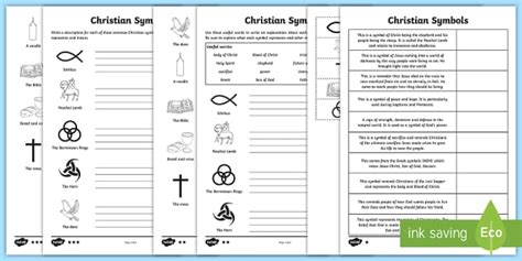 Symbols of the Eucharist Worksheets | Christianity | Primary