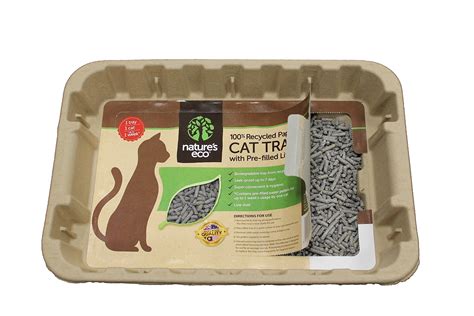 Disposable Cat Litter Boxes, Pre-Filled with 100% Recycled Paper Litter Pellets- 5 Pack of Trays ...