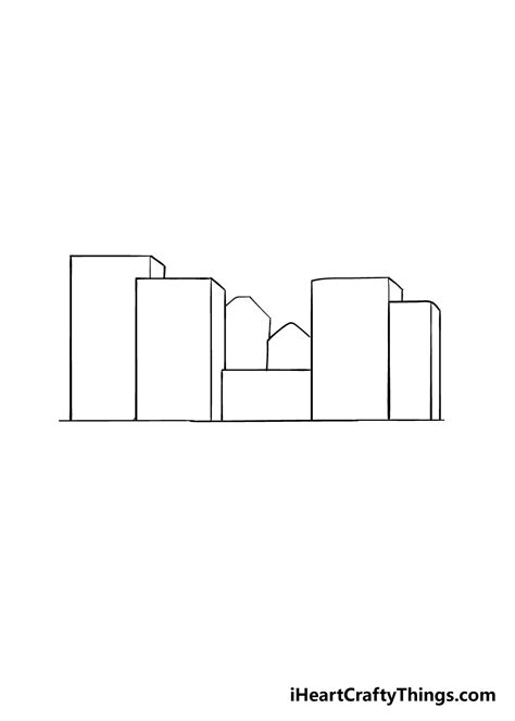 City Drawing - How To Draw A City Step By Step