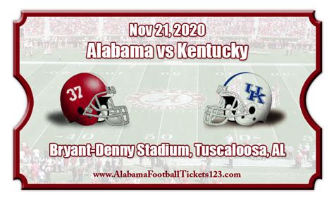 Alabama Crimson Tide vs Kentucky Wildcats Football Tickets | 11/21/20