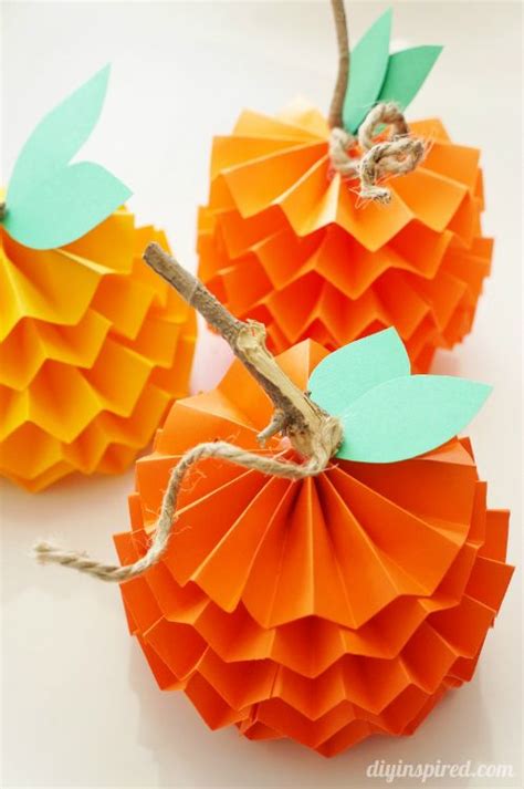 How to Make Paper Pumpkins for Fall | Fall crafts for kids, Easy fall crafts, Easy halloween crafts