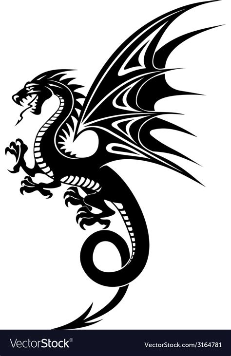 Black dragon Royalty Free Vector Image - VectorStock