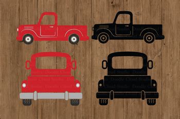 Truck SVG, Truck Farm SVG Cut Files, Pickup Truck Clipart, Red Truck, Truck Back