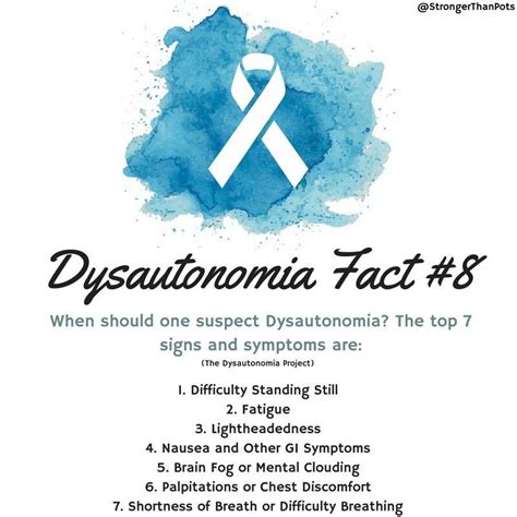“Dysautonomia Fact 8: When should one suspect dysautonomia? The top 7 ...