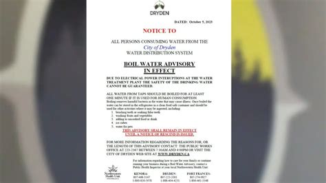 UPDATED: Boil water advisory still in place | Country 105 | Thunder Bay ...