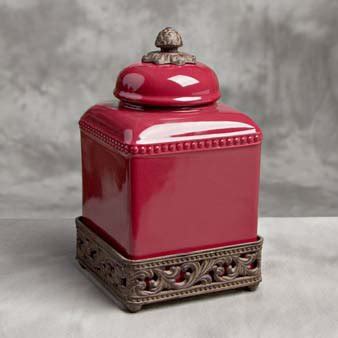 Tuscan Kitchen Canister Sets: Small Tuscan Canister - Cranberry by Gracious Goods