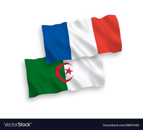 Flags france and algeria on a white background Vector Image