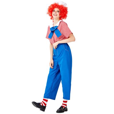 5pcs Unisex Funny Circus Clown Shirt and Trousers Adult Cosplay Costume Set N19450