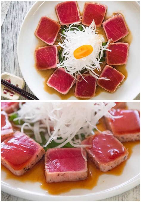 Tuna Tataki (Seared Tuna) with Ponzu | Recipe | Seared tuna, Tuna tataki, Tataki