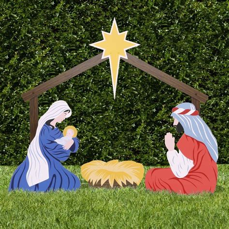 Nativity Display Scene Outdoor Holy Baby Jesus Family Mary Christmas Yard Decor - Yard Decor