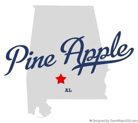 Map of Pine Apple, AL, Alabama