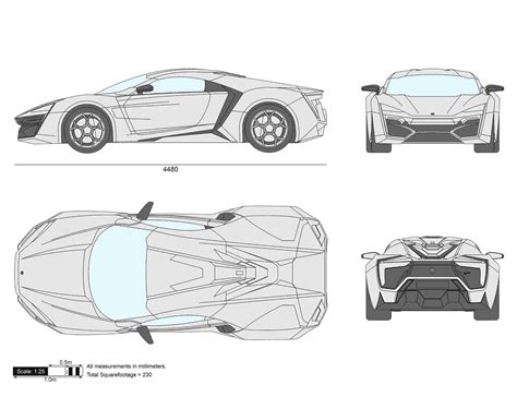 Lykan HyperSport Blueprint - Download free blueprint for 3D modeling