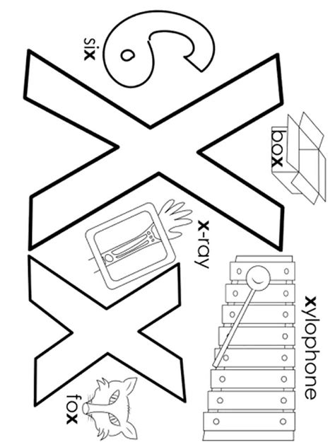 Letter X coloring pages