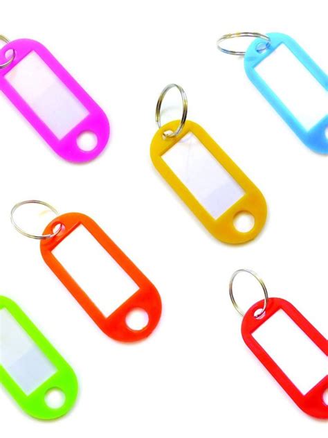 Multi Color Plastic Key Tags With Label Window – Luggage ID Labels ...