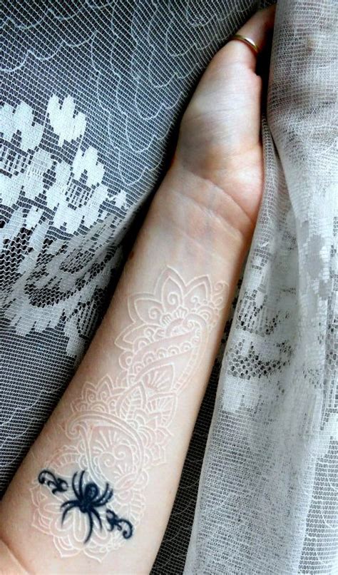 White ink, lace tattoo. by GlorifiedDoorbell on DeviantArt