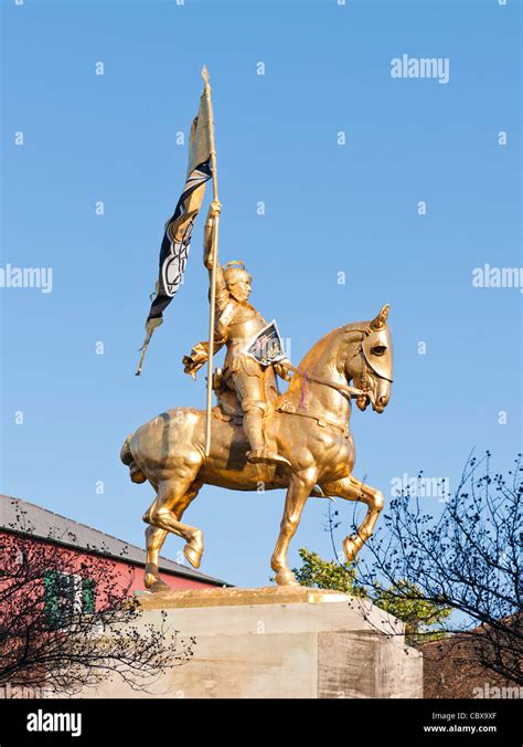 Golden bronze Joan of Arc statue, New Orleans Stock Photo - Alamy