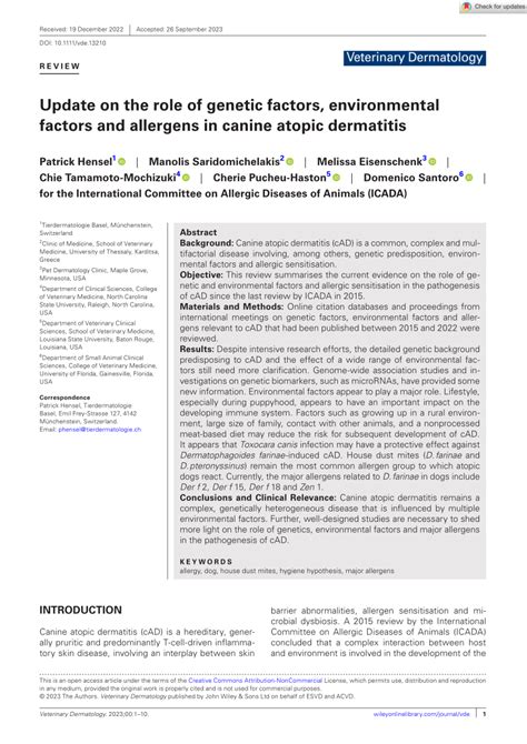 (PDF) Update on the role of genetic factors, environmental factors and ...