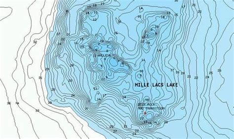 Lake Mille Lacs depth map - the source of the Mississippi River