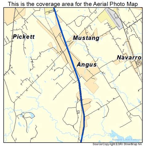 Aerial Photography Map of Angus, TX Texas