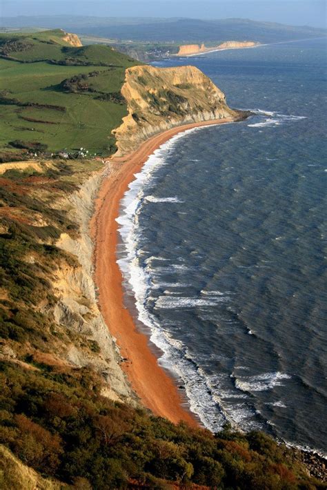 Seatown Beach from Golden Cap, Dorset, England | Dorset england, Places to go, English countryside