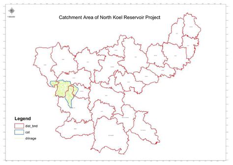 1 Catchment area of North Koel Reservoir Project with drainage ...