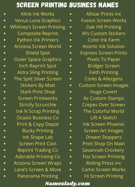 700 Creative Screen Printing Business Name Ideas - NamesLady