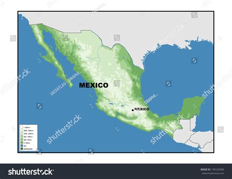 Physical Map Mexico Stock Illustration 149162906 | Shutterstock