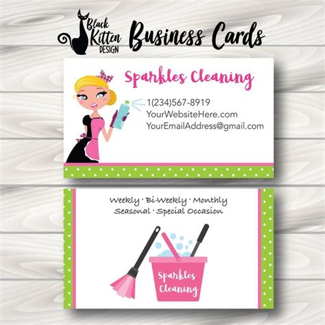 Printed Cleaning Service Business Cards - Bright Color | Cleaning business cards, Free business ...