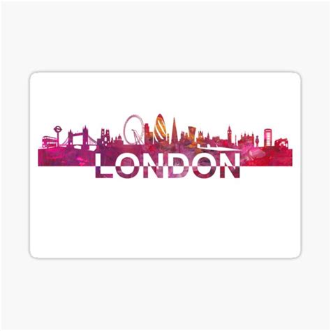 "London Skyline Silhouette Strong with Text" Sticker by artshop77 ...