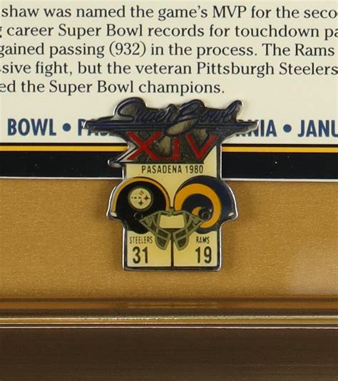 Super Bowl XIV Commemorative Custom Framed Score Card Display with 23kt ...