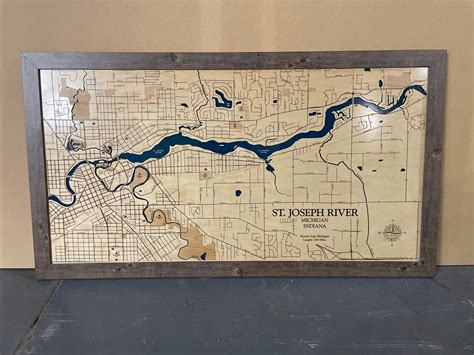 Upper St. Joe River Map Custom Wood Map 3D Wall Art Contour | Etsy