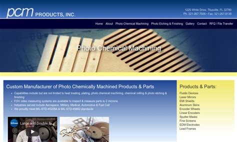 PCM Products, Inc. | Metal Etching