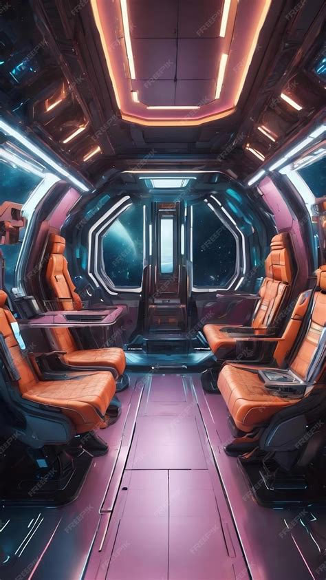 Premium AI Image | 3d illustration of futuristic design spaceship interior