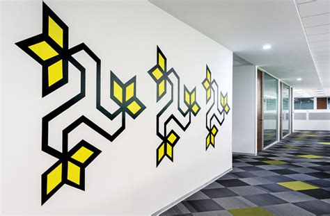 All The Wall Graphics In This Office Were Inspired By Indian Folk Art