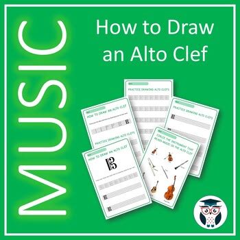 How to draw an Alto Clef - FREE Worksheets by Top Teacher Store | TPT